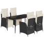 vidaXL Set de muebles jardín 5 pzas con cojines ratán sintético negro