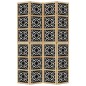 vidaXL Biombo separador 4 paneles madera maciza Paulownia marrón negro vidaXL Biombo separador 4 paneles madera maciza Paulownia marrón negro