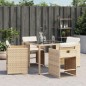 vidaXL Sillas de jardín con cojines 4 uds ratán sintético beige vidaXL Sillas de jardín con cojines 4 uds ratán sintético beige