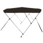 vidaXL Toldo bimini de 3 arcos negro 182x184x136 cm