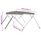 vidaXL Toldo bimini de 4 arcos gris 239x184x131 cm vidaXL Toldo bimini de 4 arcos gris 239x184x131 cm