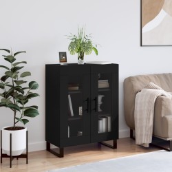 vidaXL Aparador de madera de ingeniería negro 69,5x34x90 cm