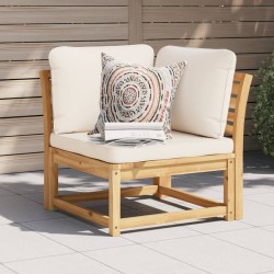 vidaXL Sofá de jardín de esquina y cojines acacia maciza 73x73x65 cm