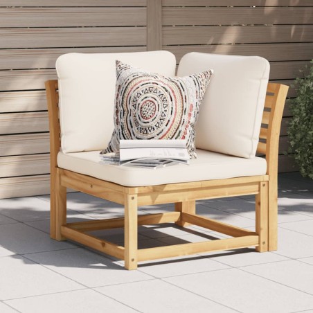 vidaXL Sofá de jardín de esquina y cojines acacia maciza 73x73x65 cm