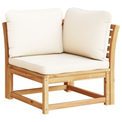 vidaXL Sofá de jardín de esquina y cojines acacia maciza 73x73x65 cm
