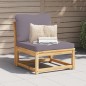 vidaXL Sofá de jardín con cojines madera maciza acacia vidaXL Sofá de jardín con cojines madera maciza acacia