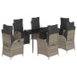 vidaXL Set comedor jardín 7 pzas y cojines ratán sintético gris vidaXL Set comedor jardín 7 pzas y cojines ratán sintético gris