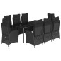 vidaXL Set de comedor de jardín 9 pzas y cojines ratán sintético negro vidaXL Set de comedor de jardín 9 pzas y cojines ratán sintético negro