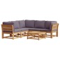 vidaXL Juego de muebles jardín 6 pzas con cojines madera maciza acacia vidaXL Juego de muebles jardín 6 pzas con cojines madera maciza acacia