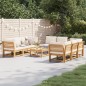 vidaXL Juego de muebles jardín 9 pzas con cojines madera maciza acacia