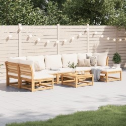 vidaXL Juego de muebles jardín 8 pzas con cojines madera maciza acacia
