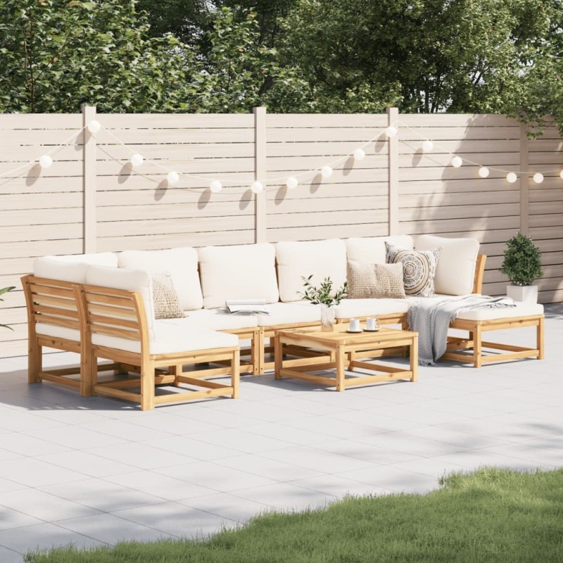 vidaXL Juego de muebles jardín 8 pzas con cojines madera maciza acacia vidaXL Juego de muebles jardín 8 pzas con cojines madera maciza acacia