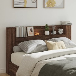 vidaXL Cabecero de cama con LED marrón roble 180x16,5x103,5 cm