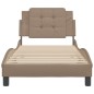 vidaXL Estructura de cama cabecero cuero sintético capuchino 100x200cm vidaXL Estructura de cama cabecero cuero sintético capuchino 100x200cm