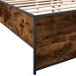 vidaXL Estructura cama madera ingeniería metal roble ahumado 160x200cm vidaXL Estructura cama madera ingeniería metal roble ahumado 160x200cm