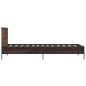 vidaXL Estructura cama madera ingeniería metal roble marrón 90x200 cm