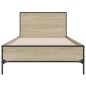 vidaXL Estructura cama madera ingeniería metal roble Sonoma 100x200 cm vidaXL Estructura cama madera ingeniería metal roble Sonoma 100x200 cm