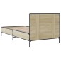 vidaXL Estructura cama madera ingeniería metal roble Sonoma 100x200 cm vidaXL Estructura cama madera ingeniería metal roble Sonoma 100x200 cm