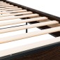 vidaXL Estructura cama madera ingeniería metal roble marrón 75x190 cm