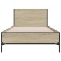 vidaXL Estructura cama madera ingeniería metal roble Sonoma 90x190 cm vidaXL Estructura cama madera ingeniería metal roble Sonoma 90x190 cm