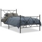 vidaXL Estructura de cama con cabecero y estribo metal negro 90x190 cm vidaXL Estructura de cama con cabecero y estribo metal negro 90x190 cm