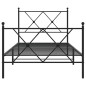 vidaXL Estructura de cama con cabecero y estribo metal negro 90x190 cm vidaXL Estructura de cama con cabecero y estribo metal negro 90x190 cm