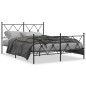 vidaXL Estructura cama con cabecero y estribo metal negro 137x190 cm vidaXL Estructura cama con cabecero y estribo metal negro 137x190 cm