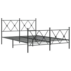 vidaXL Estructura cama con cabecero y estribo metal negro 137x190 cm
