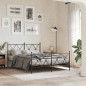 vidaXL Estructura cama con cabecero y estribo metal negro 137x190 cm vidaXL Estructura cama con cabecero y estribo metal negro 137x190 cm