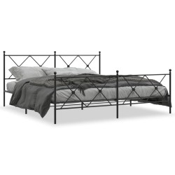 vidaXL Estructura de cama cabecero y estribo metal negro 183x213 cm