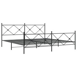 vidaXL Estructura de cama cabecero y estribo metal negro 200x200 cm