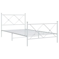 vidaXL Estructura cama metal con cabecero y pie cama blanca 107x203 cm