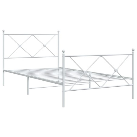 vidaXL Estructura cama metal con cabecero y pie cama blanca 107x203 cm