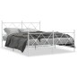 vidaXL Estructura cama metal con cabecero y estribo blanco 150x200 cm vidaXL Estructura cama metal con cabecero y estribo blanco 150x200 cm