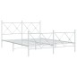 vidaXL Estructura cama metal con cabecero y estribo blanco 150x200 cm vidaXL Estructura cama metal con cabecero y estribo blanco 150x200 cm