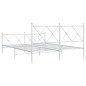 vidaXL Estructura cama metal con cabecero y estribo blanco 150x200 cm vidaXL Estructura cama metal con cabecero y estribo blanco 150x200 cm