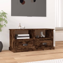 vidaXL Mueble para TV madera contrachapada roble ahumado 93x35,5x45 cm