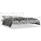 vidaXL Estructura cama metal con cabecero y estribo blanco 180x200 cm vidaXL Estructura cama metal con cabecero y estribo blanco 180x200 cm