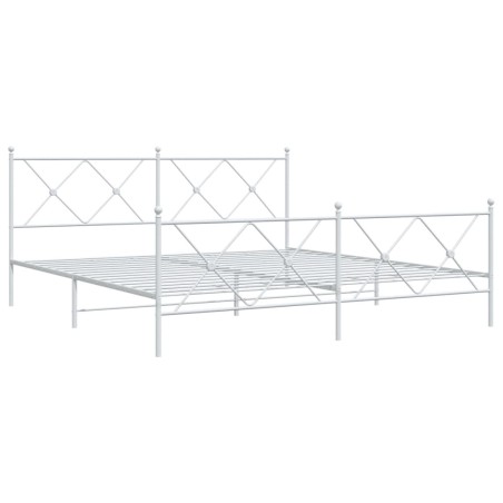 vidaXL Estructura cama metal con cabecero y estribo blanco 180x200 cm