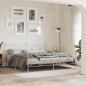 vidaXL Estructura cama metal con cabecero y estribo blanco 180x200 cm vidaXL Estructura cama metal con cabecero y estribo blanco 180x200 cm