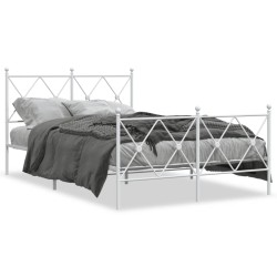 vidaXL Estructura cama metal con cabecero y estribo blanco 120x200 cm