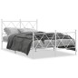 vidaXL Estructura cama metal con cabecero y estribo blanco 120x200 cm vidaXL Estructura cama metal con cabecero y estribo blanco 120x200 cm