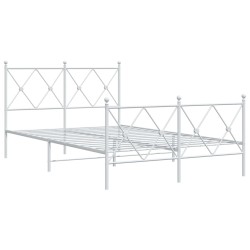 vidaXL Estructura cama metal con cabecero y estribo blanco 120x200 cm