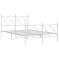 vidaXL Estructura cama metal con cabecero y estribo blanco 120x200 cm vidaXL Estructura cama metal con cabecero y estribo blanco 120x200 cm