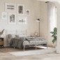 vidaXL Estructura cama metal con cabecero y estribo blanco 120x200 cm vidaXL Estructura cama metal con cabecero y estribo blanco 120x200 cm