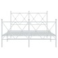 vidaXL Estructura cama metal con cabecero y estribo blanco 120x200 cm vidaXL Estructura cama metal con cabecero y estribo blanco 120x200 cm