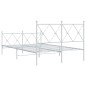 vidaXL Estructura cama metal con cabecero y estribo blanco 120x200 cm vidaXL Estructura cama metal con cabecero y estribo blanco 120x200 cm