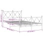 vidaXL Estructura cama metal con cabecero y estribo blanco 120x200 cm vidaXL Estructura cama metal con cabecero y estribo blanco 120x200 cm