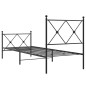 vidaXL Estructura de cama con cabecero y estribo metal negro 75x190 cm