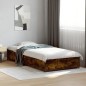 vidaXL Estructura cama madera ingeniería metal roble humo 75x190 cm vidaXL Estructura cama madera ingeniería metal roble humo 75x190 cm